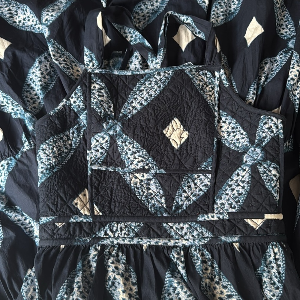 Ulla Johnson Jiya Blue Quilted Midi Dress - Picture 10 of 12